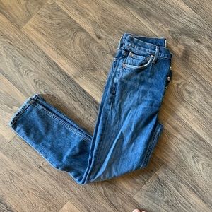 Agolde High Rise Dark Wash Skinny Jeans